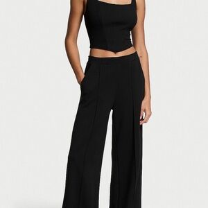 Victoria's Secret Black Wide-Leg High-Rise Pants